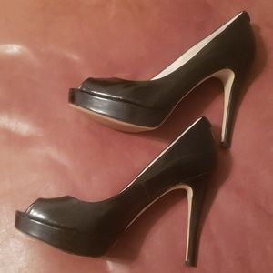 MICHAEL- Michael Kors Black Leather Platform Heels